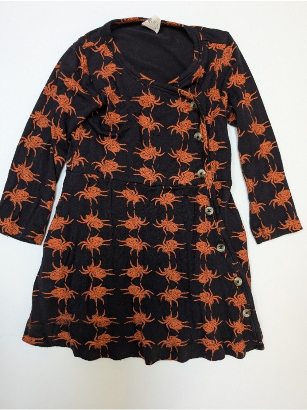Kate Quinn Bamboo Orange Spiders Tarantula Wrap Dress 2T Spooky Halloween
